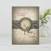 Vintages Brautparty mit Blumendach Einladung (Stehend Vorderseite)