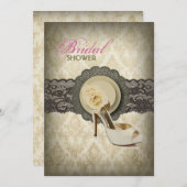 Vintages Brautparty mit Blumendach Einladung (Vorne/Hinten)