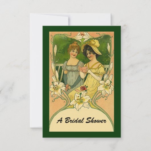 Vintages Brautparty mit Einladungen (Vorderseite)