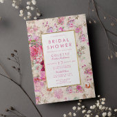 Vintages Brautparty mit Rosa Einladung