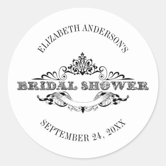 Vintages Brautparty Runder Aufkleber (Vorderseite)