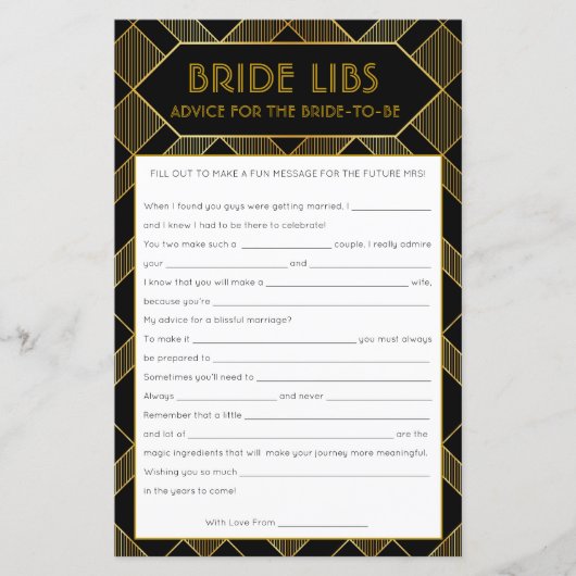 Vintages Brautparty-Spiel mit Schwarz-Weiß-Technik (Vorderseite)