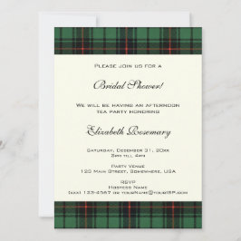 Vintages Brautparty, Tartan Davidson Pattern Einladung