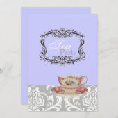 Vintages Brautparty Tee Party Einladung (Vorne/Hinten)