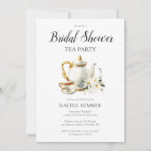 Vintages Brautparty Tee Party Einladung (Vorderseite)