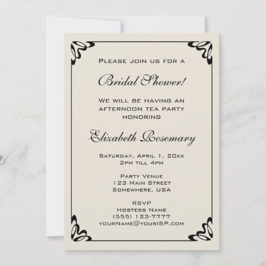 Vintages Brautparty Vintag Gelbe Blume Einladung (Vorderseite)