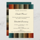 Vintages Brautparty, warme Herbststreifen Einladung (Vorne/Hinten)