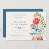 Vintages Brautparty Wasserfarben Einladung (Vorne/Hinten)