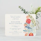 Vintages Brautparty Wasserfarben Einladung (Stehend Vorderseite)