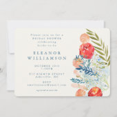 Vintages Brautparty Wasserfarben Einladung (Vorderseite)