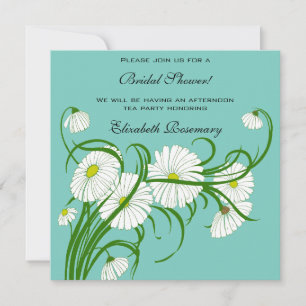 Vintages Brautparty, White Gerber Daisy Blume Einladung