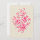 Vintages Brautparty zur Blume von Rosa Einladung (Rückseite)