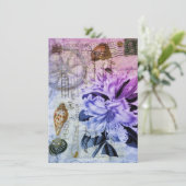 Vintages Brautparty zur Hochzeit von Lilienblüten Einladung (Stehend Vorderseite)