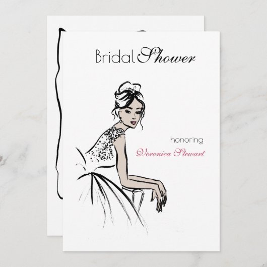 Vintages Brautparty zur Schönheitsbemalung Einladung (Vorne/Hinten)