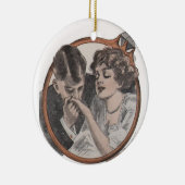 Vintages BrautVerlobungs-Verzierungs-Geschenk Keramik Ornament (Rechts)