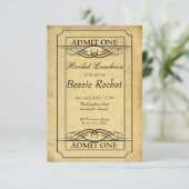 Vintages Bridal-Event-Ticket Einladung (Stehend Vorderseite)