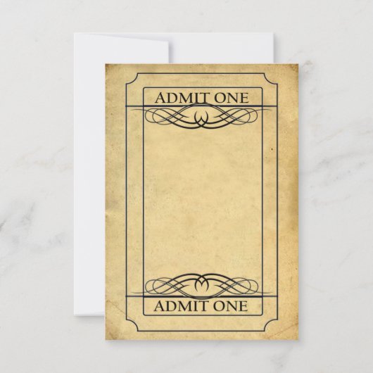 Vintages Bridal-Event-Ticket Einladung (Rückseite)