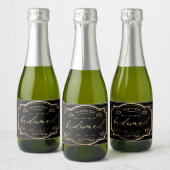 Vintages Bridesmaid Champagner-Label Schwarz und G Schaumweinetikett (Flaschen)