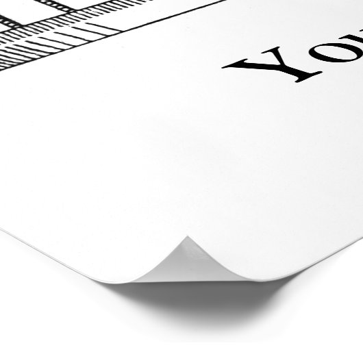 Vintages Briefdruckstatuposter Poster (Ecke)