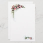 Vintages Briefpapier der rosa Rosen (Vorne/Hinten)