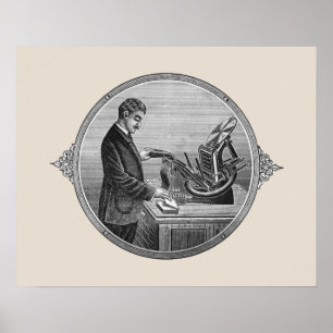 Vintages Briefpressenposter von Kelse Poster