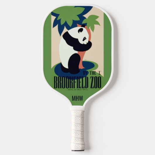 Vintages "Brookfield Zoo"-Monogramm Pickleball Schläger (Vorderseite)