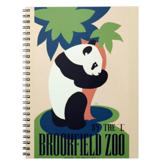 Vintages "Brookfield Zoo"-Notebook Notizblock (Vorderseite)