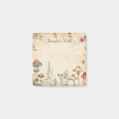 Vintages Brown Herbst Thema Pilze Post-it Klebezettel (Vorderseite)