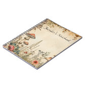 Vintages Brown Herbstthema Pilze nach Maß Notizblock (Linke Seite)