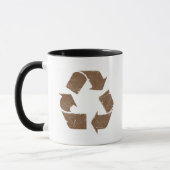 Vintages Brown recyceln Zeichen Tasse (Links)