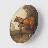Vintages Brownthoroughbred-Pferd Runde Wanduhr (Winkel)