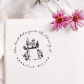 Vintages Buch Botanische Bibliothek Gummistempel