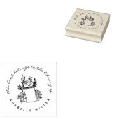 Vintages Buch Botanische Bibliothek Gummistempel (Stempel)