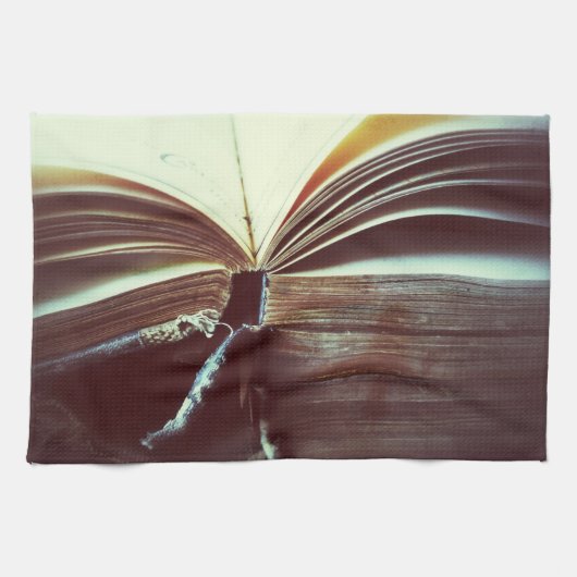 Vintages Buch offen Küchentuch (Horizontal)