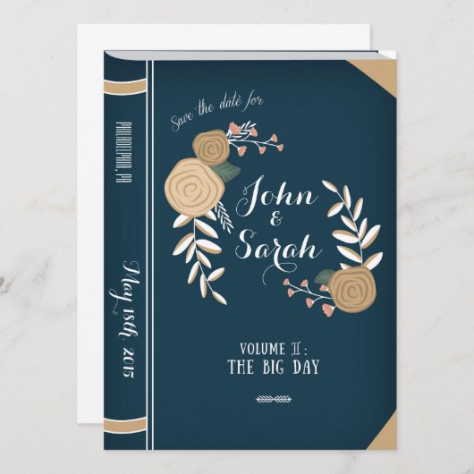 Vintages Buch Save the Date (Vorne/Hinten)