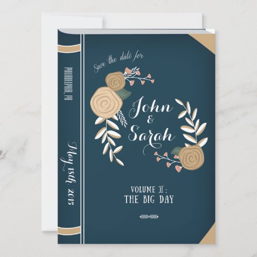 Vintages Buch Save the Date (Vorderseite)