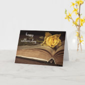 Vintages Buch und Rose Muttertag Karte (Gelbe Blume)