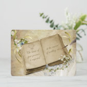Vintages Buch Wedding Vow Renewal Einladung (Stehend Vorderseite)