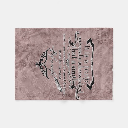 Vintages Buch-Zitat Fleecedecke (Vorderseite (Horizontal))