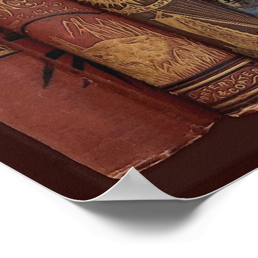 VINTAGES BUCHBÜCHER POSTER (Ecke)