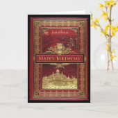 Vintages Buchcover Geburtstagskarte Karte (Gelbe Blume)