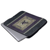 Vintages Buchdesign Mit Monogramm Laptopschutzhülle (Vorne Knopf)