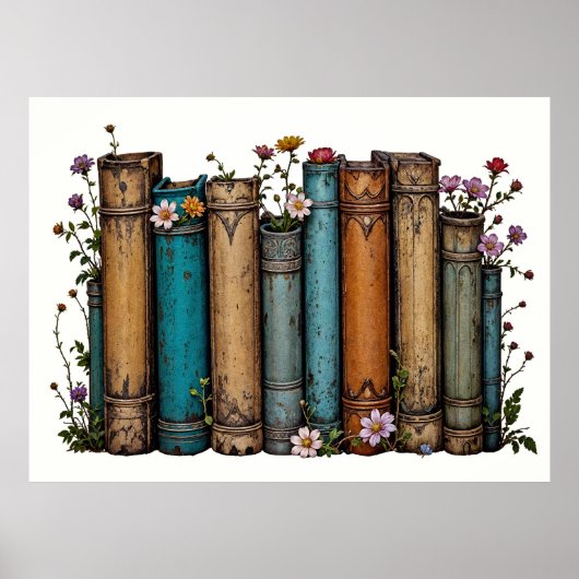 Vintages Bücherposter oder Entpackpapier Poster (Vorne)