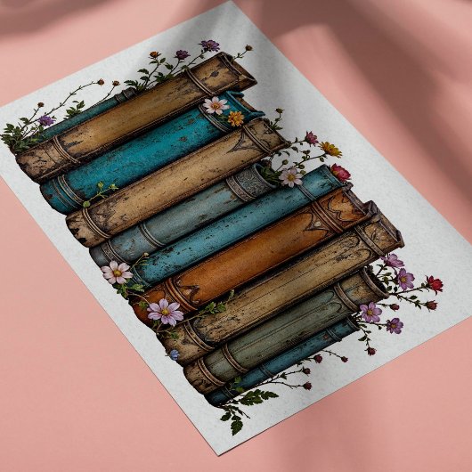 Vintages Bücherposter oder Entpackpapier Poster