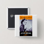 Vintages Buchstabe-Schreiben Button (Vorne & Hinten)