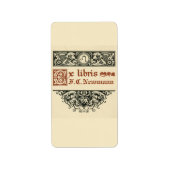 Vintages Buchzeichen Adressaufkleber (Vorne)