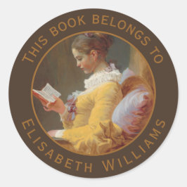 Vintages Buchzeichen Das Reader-Bild Fragonard Runder Aufkleber