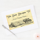 Vintages Buchzeichen für Bücher Rechteckiger Aufkleber (Umschlag)