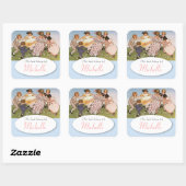 Vintages Buchzeichen für Kinder Quadratischer Aufkleber (Blatt)