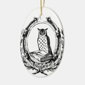 Vintages Buchzeichen Keramikornament (Links)